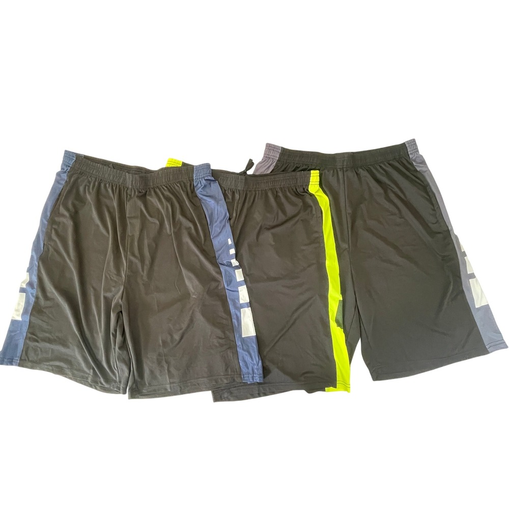 NWOT Real Essentials Mens Basketball Shorts 3 Pack XL 8.5" Inseam Active